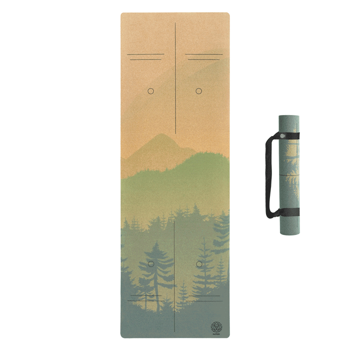 Peaceful Mountain Cork Yoga Mat - Satori Concept 